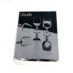 Vintage Bohemia Crystal Claudia Water Goblets Wine Glasses 340 ml Set Of 6 NEW
